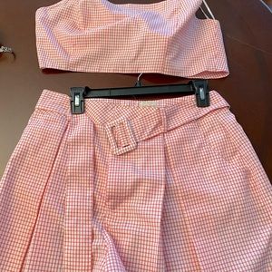 2 piece gianni bini crop top skort set XL